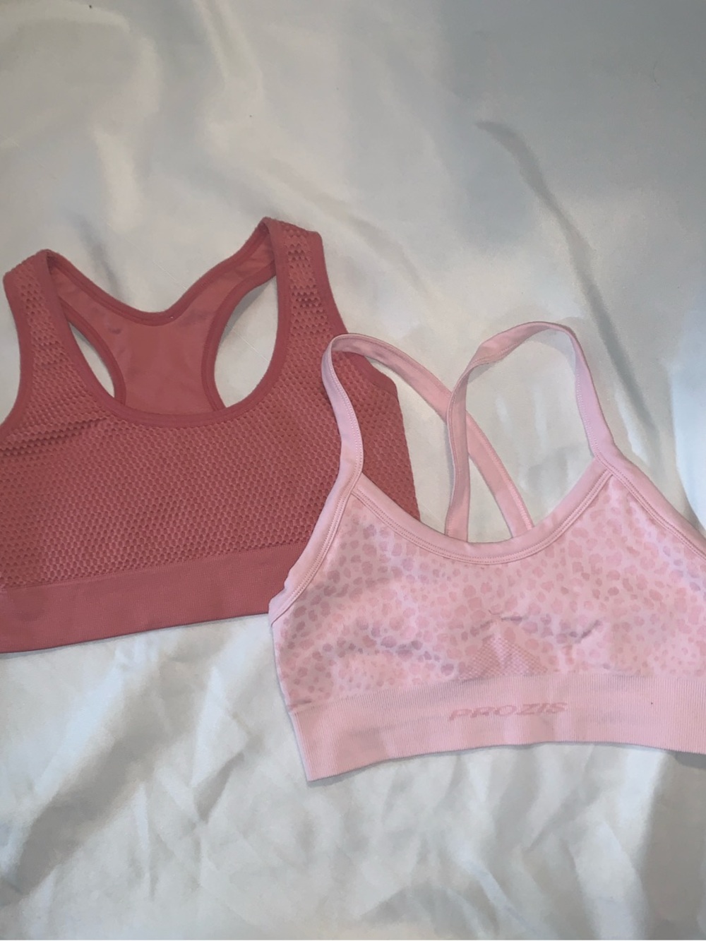 Prozis Women's Sports Bra Duo in Rose and Light Pink (pads included)